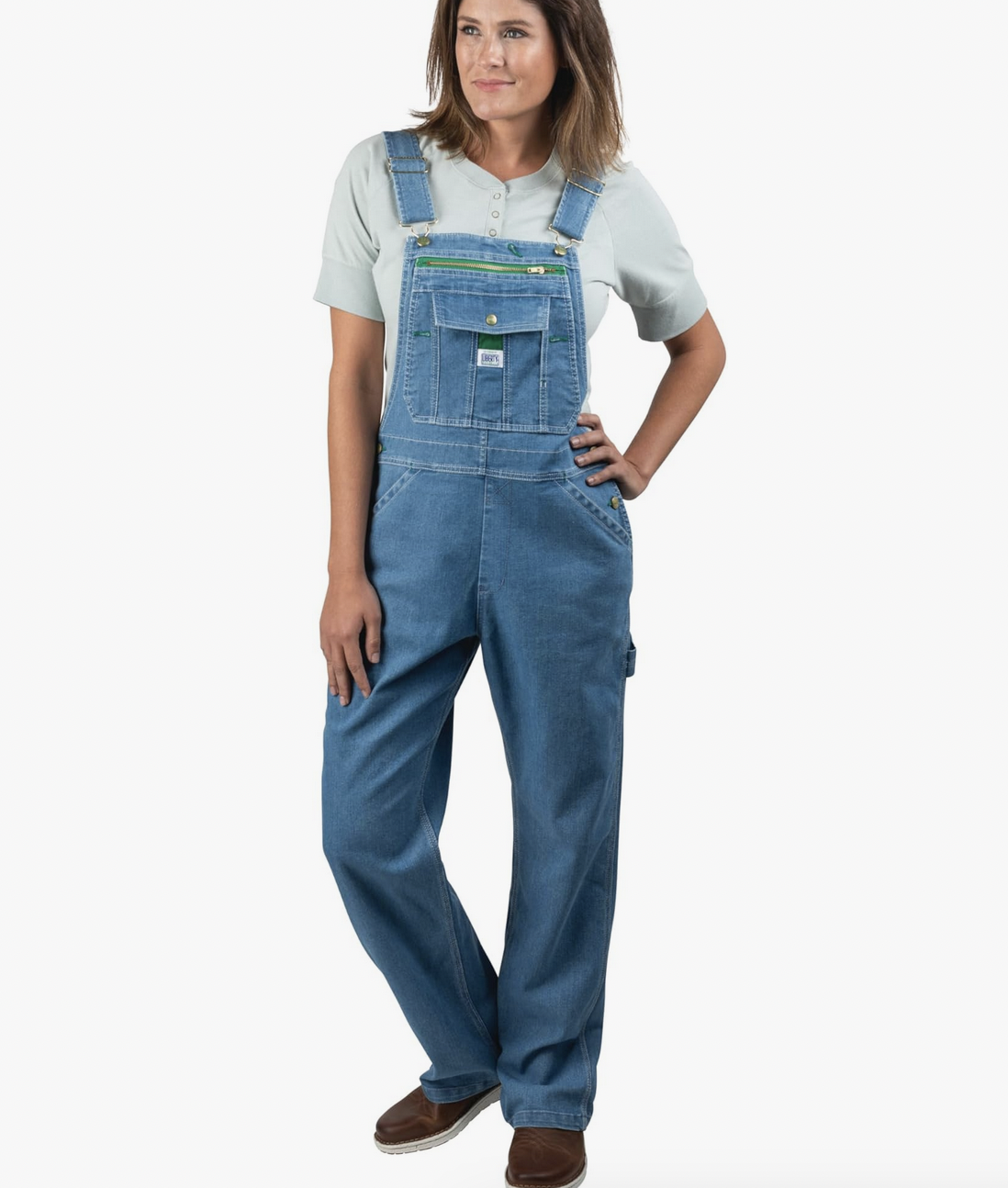 Liberty Womens Washed Denim Bib Overalls